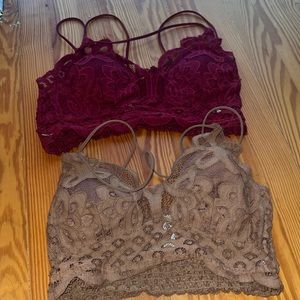 Lace bralettes size Large like new